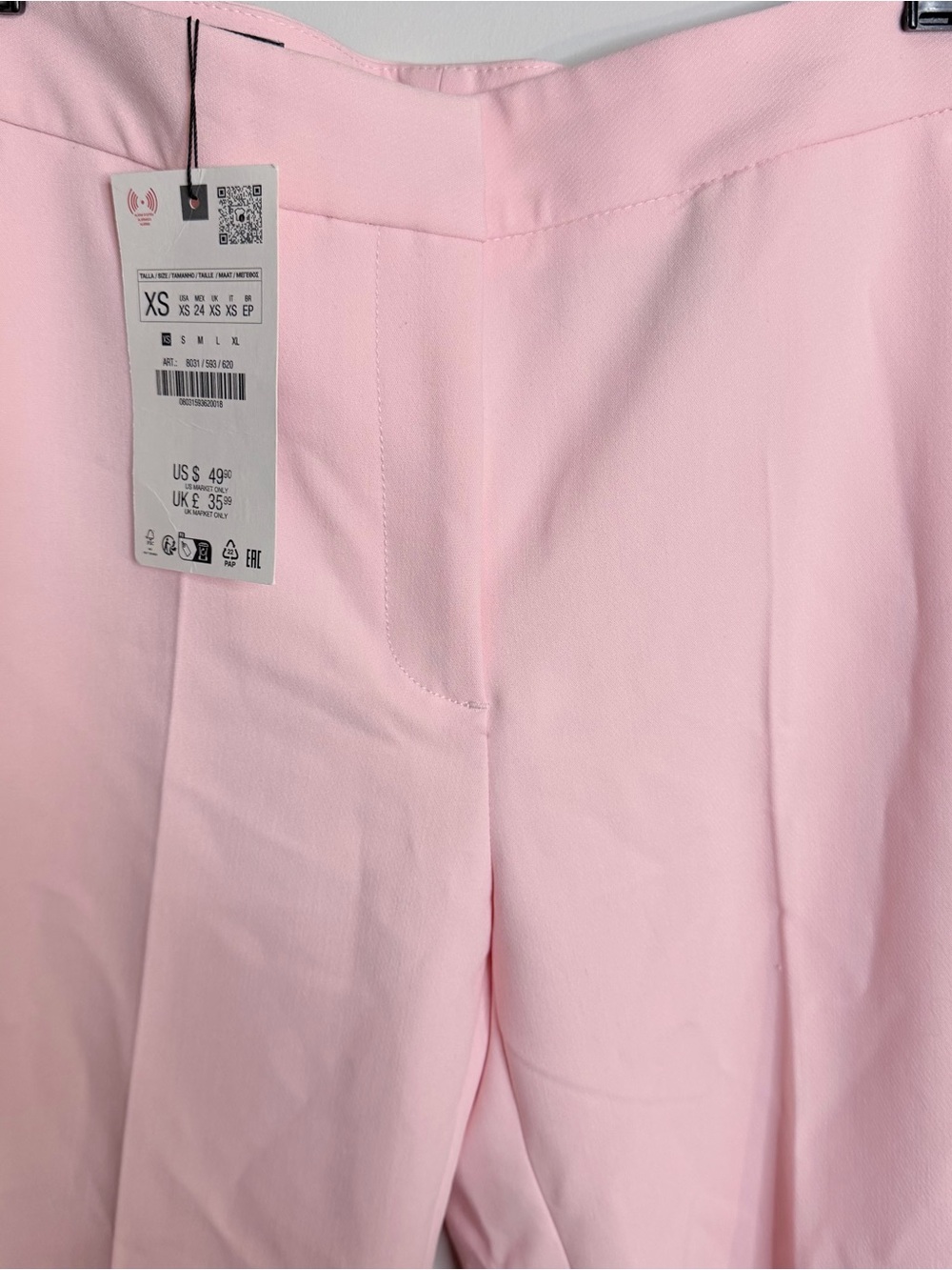Zara Pastel Pink Boot-Cut Trousers